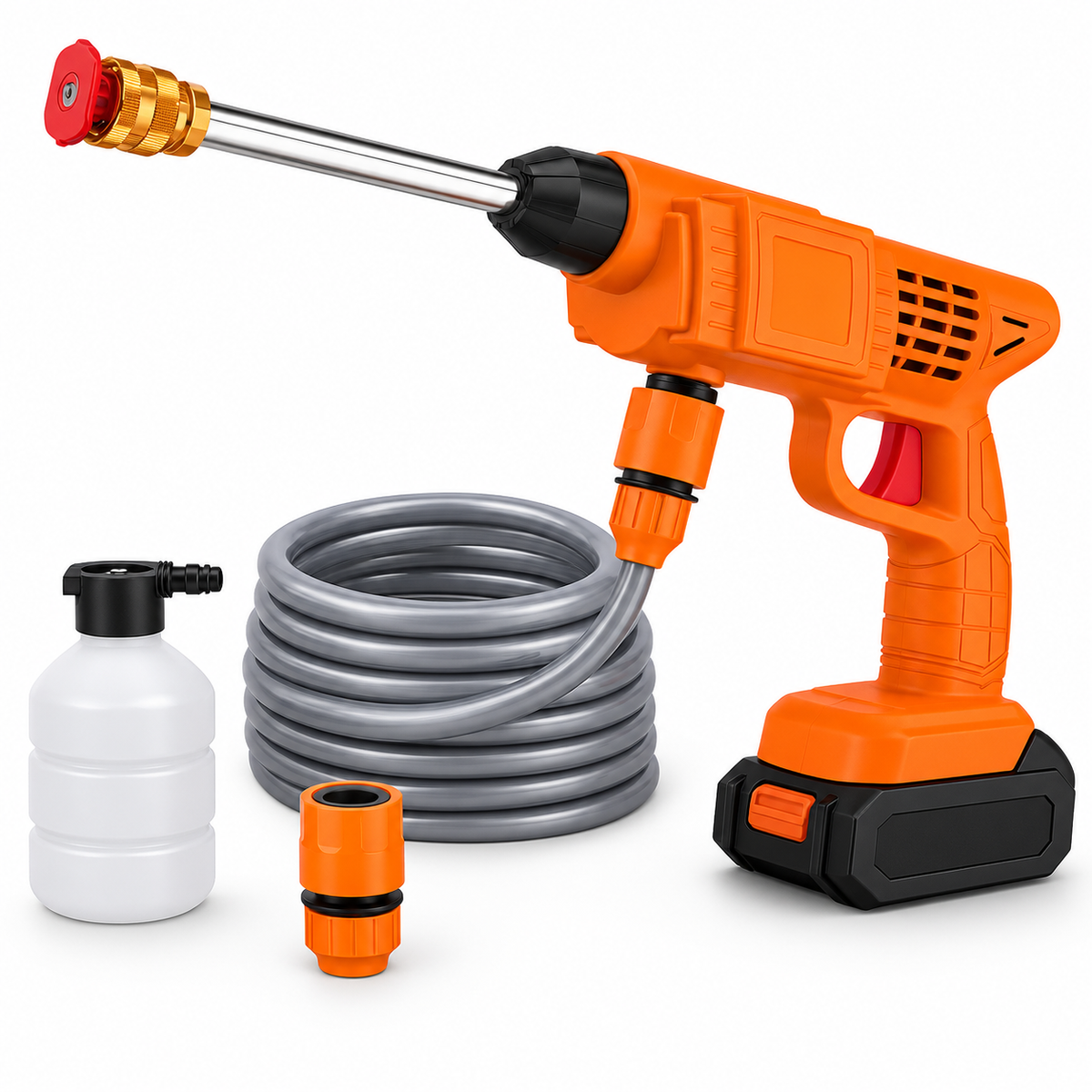 Nettoyeur haute pression sans fil 21 V avec batterie, pistolet de lavage portable pour voiture et jardin