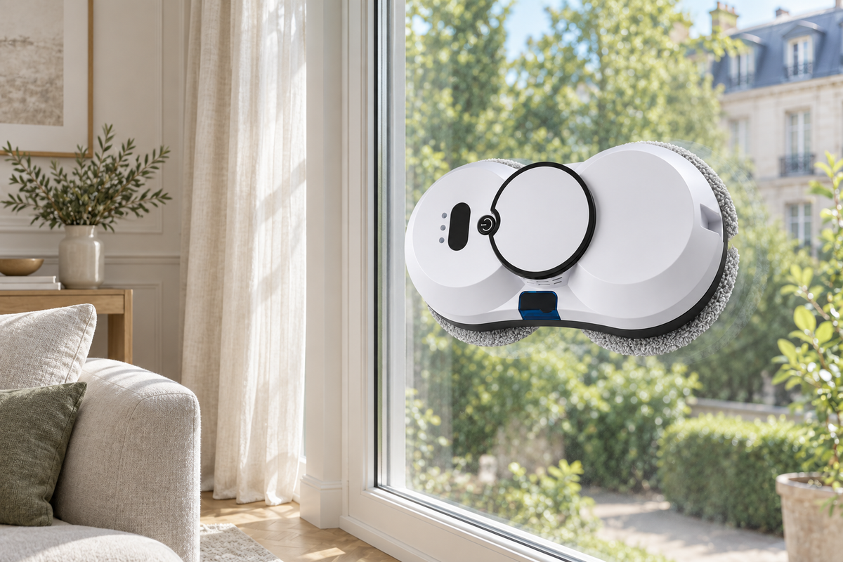 Robot lave-vitre automatique avec lingette intelligente, pour grandes vitres et baies vitrées