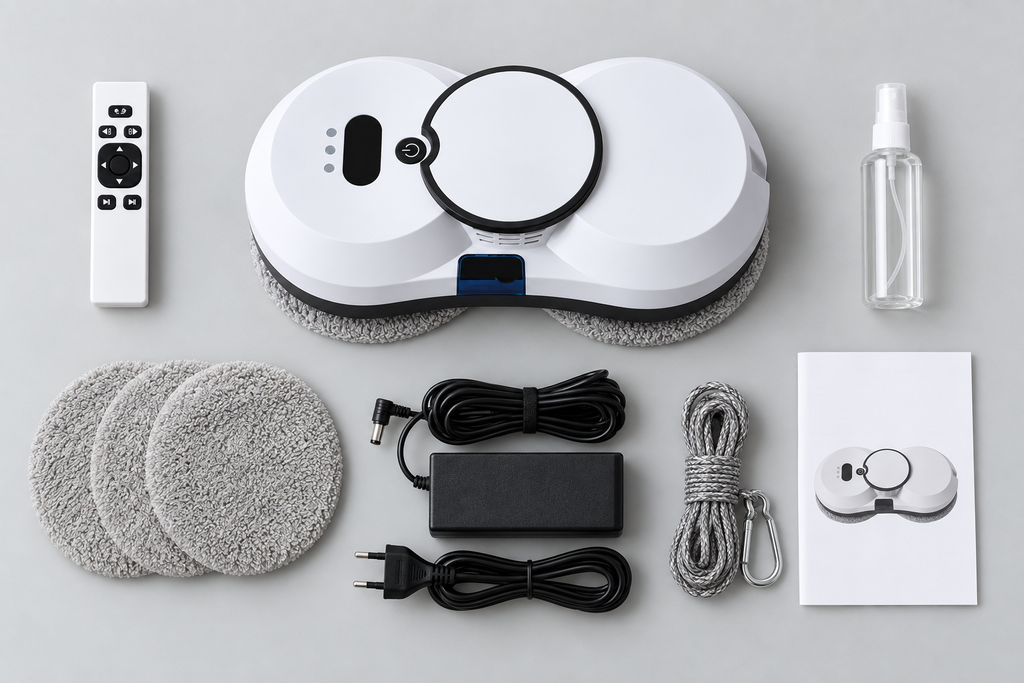 Robot lave-vitre automatique avec lingette intelligente, pour grandes vitres et baies vitrées