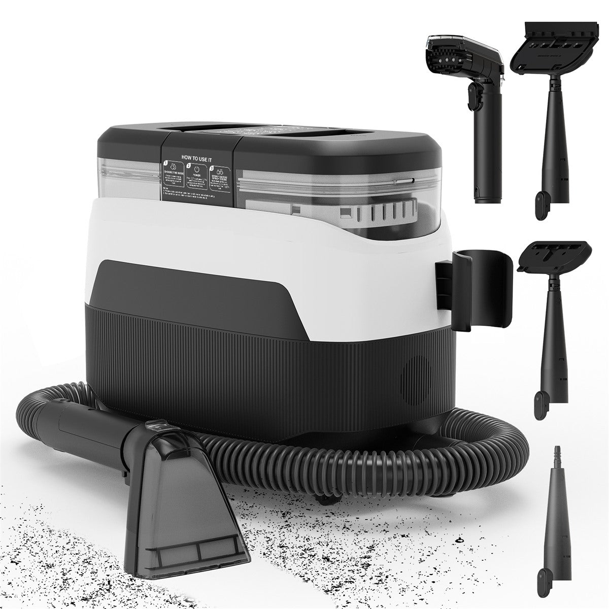 Nettoyeur de tapis et moquettes Teendow C6 MAX avec son tuyau et ses brosses